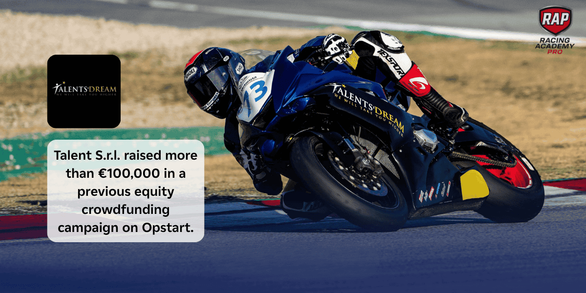 image of the goals achieved by Racing Academy Pro for the equity crowdfunding campaign on Opstart